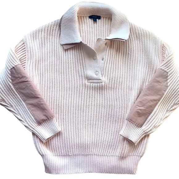 J. Crew Collared ribbed patch-sleeve sweater - Picture 7 of 8